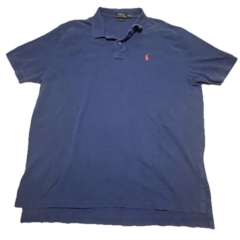 Ralph Lauren Polo Shirt Men's Classic Fit XXL  Indigo‎ Washed Look 2XL
